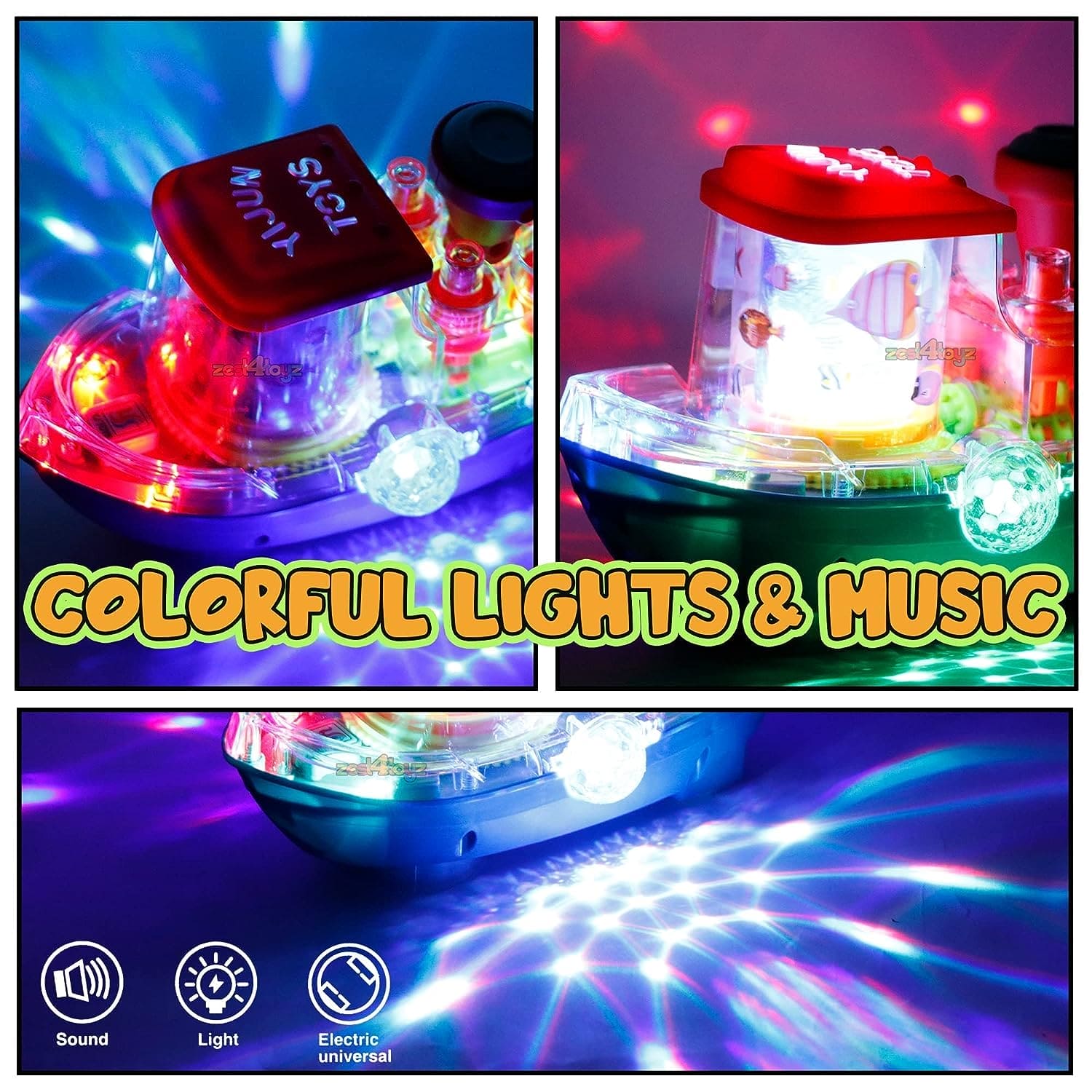 Gear Land Ship, Musical Toy Boat with Colorful Light, Transparent Rotatable Concept Boat, Underwater World Cruise Ship Toy For Kid, Battery Operated Toy Boat with Rotating Fishing Lamp Toy, Children's Toy Boat Gear Land Ship, Musical Toy Boat with Colorful Light, Transparent Rotatable Concept Boat, Underwater World Cruise Ship Toy For Kid, Battery Operated Toy Boat with Rotating Fishing Lamp Toy, Children's Toy Boat